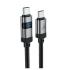ACEFAST C15-03 1.2m USB-C to USB-C Charging Cable LED Power Display Braided Data Cord - Black